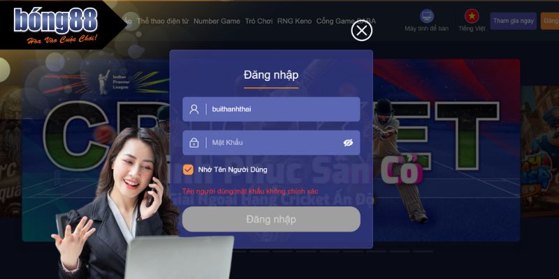 Xử lý sự cố quên thông tin đăng nhập bằng cách liên hệ Bong88